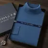 Suéter de cachemira para hombre con cuello alto, 100% cachemira pura de cabra, nuevo jersey de punto cálido casual para otoño e invierno