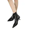 Botas Elegantes y Hermosas de Punta Fina con Tacón de Aguja Delgado para Mujer, Moda Otoño e Invierno 2026 Estilo Retro con Cremallera Trasera, Botines Estilo Británico