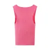 Comercio Exterior Transfronterizo Ropa de Mujer 2026 Moda Europea y Americana Ajuste Delgado Sin Mangas Cuello en V Chaleco de Punto Canalé para Mujer E9373