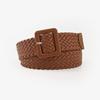 Cinturón ancho tejido de color caramelo con hebilla cuadrada decorativa dulce de estilo coreano de nueva moda para mujer, venta al por mayor