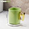 Taza para enjuague bucal de color sólido de lujo ligero para pareja, de uso doméstico al por mayor, taza para enjuague bucal simple de alto valor estético, tanque para cepillos de dientes con asa para dormitorio de estudiantes