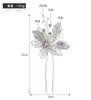 Pasador de Pelo en Forma de U para Novia Estilo Coreano, Floral Hecho a Mano de Aleación con Pedrería, Accesorio Versátil para el Cabello para Celebraciones, Pasador para Recogidos