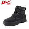 Botas de Puxar para Casais 2024 Primavera e Outono Novas Botas de Montanhismo Ruibarbo com Solado Grosso Versátil Estilo Britânico Retrô Botas Curtas