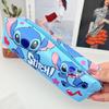 Bolsa de Lápices de Dibujos Animados Linda Stitch Capibala Capibara Oso Café Bolsa de Lápices con Cremallera de PU Bolsa de Almacenamiento Bolsa de Papelería