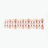 30 Peças de Unhas Postiças Wearable Exclusivas em Formato de Amêndoa 3D, Best-Sellers Diários Transfronteiriços, com Pedras Strass Feitas à Mão, Pontas de Unha Estilo Francês Marrom de Alta Qualidade