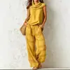 Conjunto transfronterizo europeo y americano de nuevo estilo 2026 para mujer, moda casual retro, top sin mangas y conjunto de pantalones a cuadros