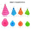 4 Tamaños Grande Mediano Pequeño 10 colores embudo plegable de silicona