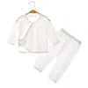 Ropa de Aire Acondicionado para Bebé, Estilo Delgado de Verano, Ropa sin Costuras con Alas para Recién Nacidos, Conjunto de Algodón Puro Estilo Monje, Pijama de Manga Larga para Bebé