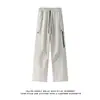 Calça de Trabalho Acu Masculina com Design Inspirado na Natureza, Perna Reta, para Homens, Coleção Primavera, Modelagem Solta, Calça Casual para Caminhada.