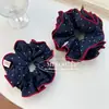 Diadema de lunares con borde contrastante azul y rojo Dongdaemun de Corea del Sur, Cuerda para coleta baja elegante, Accesorios para el cabello al por mayor