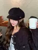 Boina Maillard para Mujer 2025 Nueva Primavera y Otoño Estilo Británico Estilo Japonés Retro Pico de Pato Octagonal Gorra de Periodista Boina de Pintor