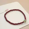 Pulsera de cristal natural para mujer, pulsera de granate burdeos natural para mujer, plata de ley, fuente de sal, cristal de fresa, pulsera de jade Hetian
