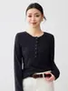 Blusa Transpirable de Lino de Bambú para Mujer Momaik 2026 Nuevo Estilo Primavera Cuello Henry Top Relajado Protección Solar 10199