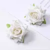 Flores de Rosa de Terciopelo Transfronterizas Flores Artificiales Materiales para Manualidades Materiales de Decoración para Muebles Flores Artificiales al por Mayor