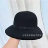 Sombrero Francés de Lana Estilo Hepburn para Mujer, Fedora Blanco Británico de Otoño e Invierno, Versátil Sombrero Cloche de Moda Retro Británica