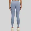 Feito sob medida pela fábrica de origem, com produção de amostra baseada nos designs e logotipo fornecidos, calça de yoga com bolso lateral de malha pêssego e efeito de levantamento de bumbum