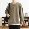 Suéter de cuello redondo de estilo Hong Kong para hombre, jersey de manga larga holgado y combinable con todo, para primavera y otoño e invierno, estilo coreano, moderno, estilo falso 2