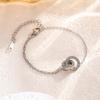 Collar de acero de titanio con doble anillo y diamantes, con números romanos explosivos japoneses y coreanos, cadena de clavícula ligera de lujo para mujer, conjunto de tres piezas Cyber Celebrity