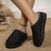 Comércio Exterior Feminino Outono e Inverno Novo Renda Moda Botas de Neve Sapatos Femininos Chinelos de Algodão Meio Aberto Chinelos de Pelúcia Engrossados