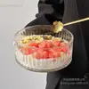 Ins Restaurante de Celebridades de Internet Tazón Rayado para Postre Tazón para Mianbing Tazón para Pudín Tazón para Snacks Tazón para Agua con Azúcar Tazón para Yogur Alto Valor de Color