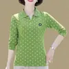 Moda de Verano Camisa Polo de Manga Corta con Lunares Reductora de Edad para Mujer Nuevo Estilo 2026 Elegante Camiseta para Madres