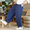 Calças Zen Longas para Meditação Tamanho Grande Macacão Primavera e Verão Novo Algodão e Linho Masculino Estilo Chinês Harlan Casual Calças Bombacha