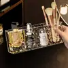Caja de Almacenamiento Transparente de Acrílico para Cosméticos Tocador Almacenamiento Caja de Almacenamiento de Escritorio Compartimentada Lujo Ligero Envío Directo Transfronterizo