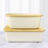 Caja de pan de plástico multifuncional dos en uno con tabla de cortar de bambú Caja de almacenamiento ovalada para tostadas Caja de almacenamiento para exteriores