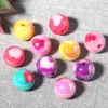 Cuentas Sueltas Acrílicas de Color Sólido con Recubrimiento Metálico en Forma de Corazón con Agujero Pasante para Accesorios de Joyería Hechos a Mano DIY Materiales DIY Cuentas al Por Mayor