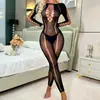 Body Sexy de una Pieza con Mangas Largas Sedoso Transparente Ropa Interior Sexy Venta Directa de Fabricantes Europeos y Americanos Body para Mujer Malla K038