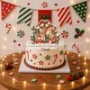 Bandeirola de Aniversário Estilo Desenho Animado Retrô de Natal Banner de Letras 3D Enfeite de Topo de Bolo Decoração Enfeite