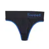 Fornecimento Exclusivo Transfronteiriço de Tanga Color Block com Letras Rosqueadas para Mulheres, Calcinha Sem Costura, Respirável, Alta Elasticidade, Amigável à Pele, Multicor, Sexy