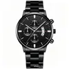 Comércio Exterior Venda Quente Relógio de Quartzo Simples Relógio de Negócios Relógio de Pulso Masculino Calendário Pulseira de Aço Relógio de Pulso Masculino Venda Direta da Fábrica