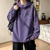 Jaqueta impermeável estampada com capuz, estilo americano, nova, tendência, para homens, outono, letra 2026, jaqueta esportiva para atividades ao ar livre