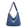 Bolsa Tote de Tecido para Mulheres, Bolsa de Ombro Versátil de Grande Capacidade, Bolsa Transversal para Estudantes Universitários, Bolsa de Lona para Estudantes Universitários, Estilo Ins Coreano