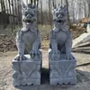 Par de Esculturas Grandes de Pedra de um Unicórnio para Entrada de Casa, Empresa ou Decoração de Santuário