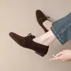Primeiro encontro com Jiju Jiju é super confortável~! Mocassins planos versáteis para mulheres, estilo britânico, com cadarço, sola macia, sapatos de dirigir, single retrô