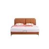 Cama de couro minimalista italiana cama de casal quarto principal cama retrô francesa de alta qualidade apartamento pequeno onda pacote macio cama de madeira maciça