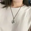 Collar Colgante con Hebilla de Seguridad de Plata de Ley 999 para Hombres y Mujeres, Colgante de Llavero de Calabaza Retro de Moda para Bendición, Joyería