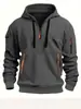 Sudadera con capucha para hombre de otoño e invierno transfronteriza con cremallera y múltiples bolsillos, chaqueta deportiva casual tipo pullover para hombre, talla europea