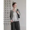 Cárdigan corto de lunares con botones estilo coreano para mujer, nuevo top chaqueta de manga larga dulce holgado adelgazante para otoño e invierno