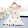 Bata de dormir para niñas estilo verano algodón nube pijamas infantiles primavera y verano estilo princesa ropa de casa de manga corta para niños mayores para usar afuera
