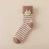 Meias de Fleece Coral para Mulheres, Meio da Panturrilha, Espessadas para Outono e Inverno, Pelúcia, Meias Espessadas para Piso de Casa, Meias de Toalha Quentes para Dormir e Maternidade