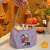 Bolsa de dulces bordada a mano de Halloween, accesorios de decoración navideña para niños, cubo de linterna de calabaza para festival de fantasmas, dulces de Halloween