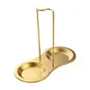 Soporte para Cucharón de Fondue de Acero Inoxidable Mango Largo Cucharón para Sopa Escumadera Reposapiés Estante para Cucharas de Restaurante Cuchara Dorada para Servir Palillos para Servir Portavasos