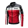 Jaqueta de couro masculina com costura transfronteiriça, nova jaqueta de couro de motociclista, tamanho grande, masculina, Amazon