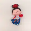 Souvenirs Turísticos Decorativos Culturales y Creativos de Xi'An Luoyang, Dulces de Estilo Antiguo, Brocado Pequeño, Tendencia Nacional, Imanes de Refrigerador Magnéticos de Dama de la Dinastía Tang