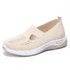 Zapatos para Mujer Transfronterizos Talla Grande Zapatos de Mujer Zapatos de Suela Blanda Zapatos para Madre de Una Pierna Malla Transpirable Zapatos de Tela del Viejo Pekín