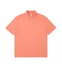 Polo de manga corta con solapa de peso pesado de 275g primavera y verano ins tendencia americana color liso holgado manga corta logo estampado