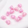 Forma de corazón chapado en luz color crema diy agujero horizontal color hecho a mano colgante de coche cadena de teléfono móvil pulsera accesorios cuentas sueltas lindo